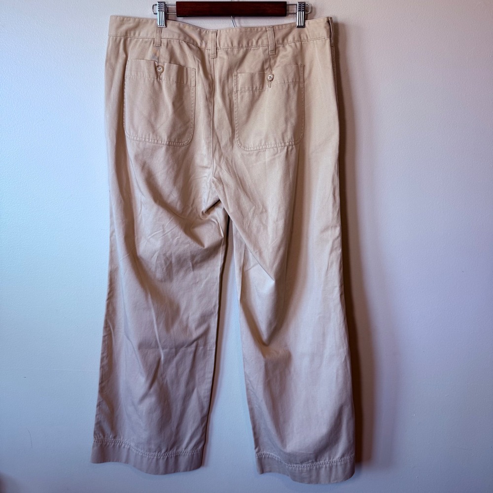 VTG Ralph Lauren Khaki Wide Leg Chino Pants Tan 100% Cotton Size 16 NWT Wide Leg - Picture 10 of 11